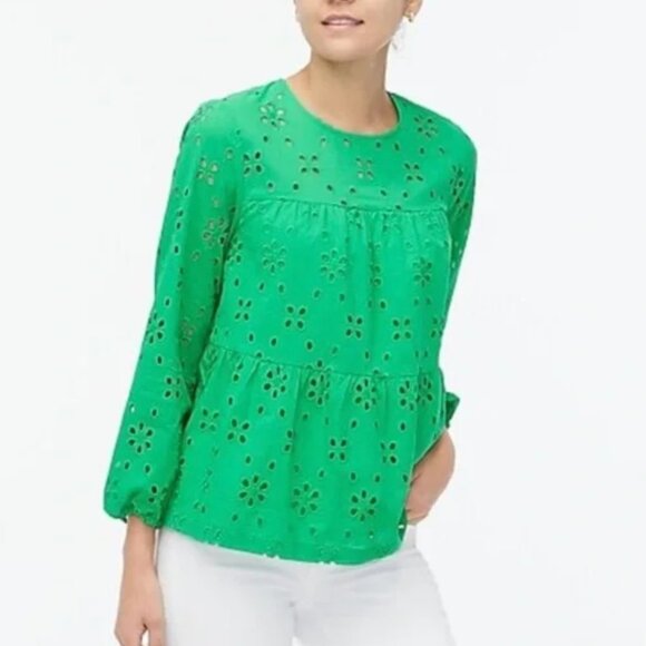 J Crew Tiered Eyelet Blouse - Picture 6 of 6